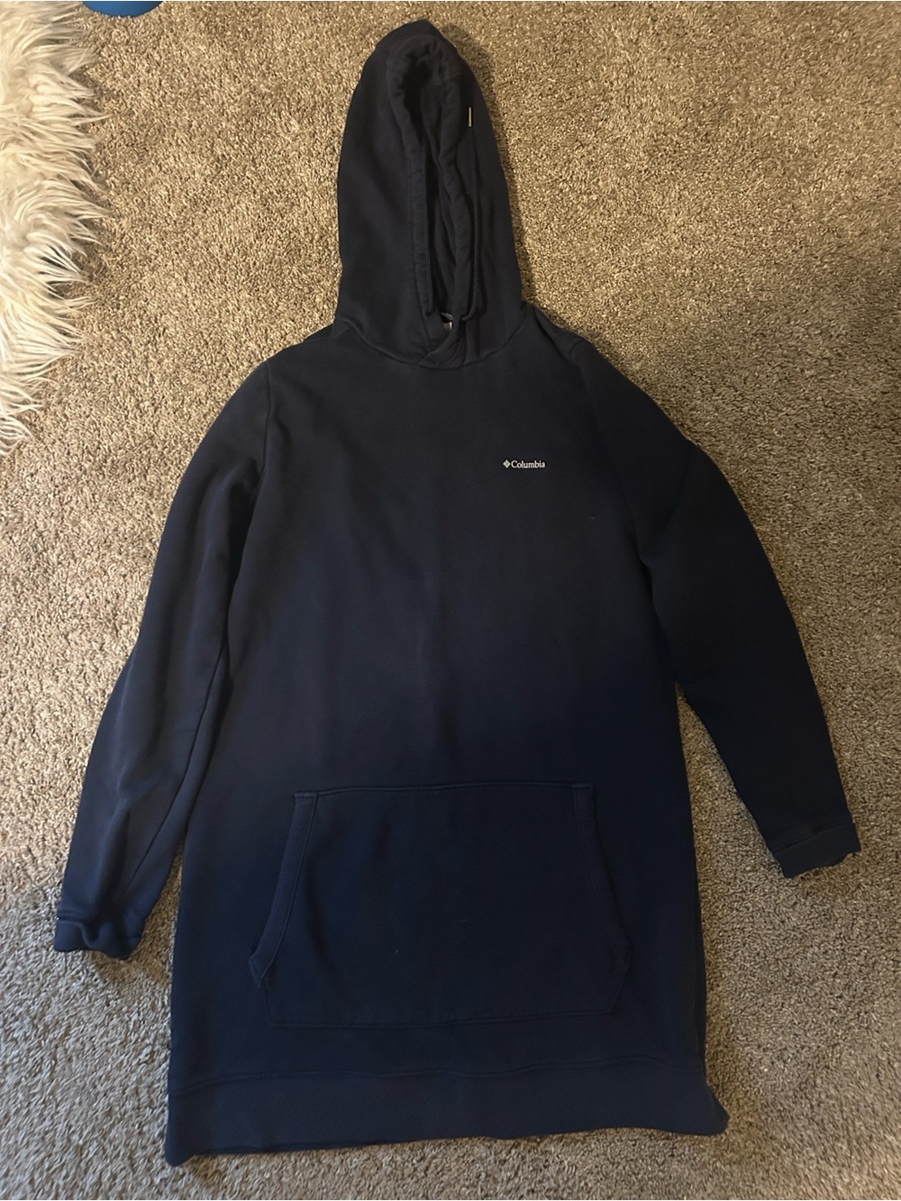 Columbia Dark Navy Hooded Long Pullover Sweatshirt